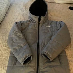 Two Boys The North Face quilted revers-able coat